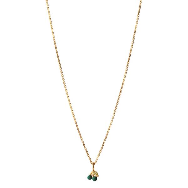 Cherry Necklace Petrol Green