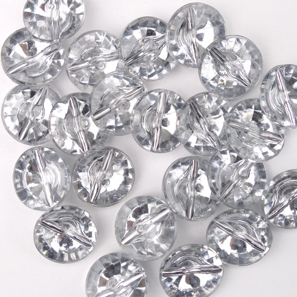 Diamant Akryl - 11 mm Plast Knapp