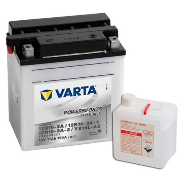 VARTA YB10L-A2 MC Batteri 12V 11AH 150CCA (136x91x146mm) +høyre
