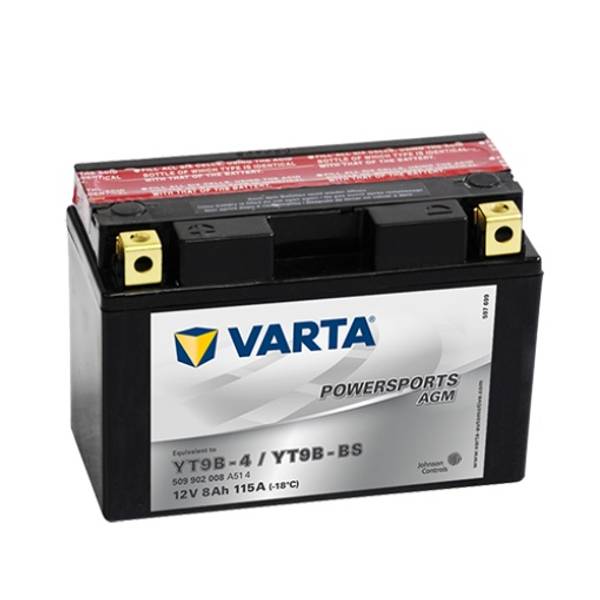 VARTA YT9B-BS AGM MC Batteri 12V 9AH 115CCA (149x70x105mm) +ven