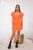 Cotton Poplin Gathered U-Neck Mini Dress Vibrant Orange