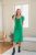 Crinkled Satin Gathered U-Neck Midi Dress Bright Green