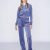 Juicy Couture Del Ray Classic Velour Pant Grey Blue